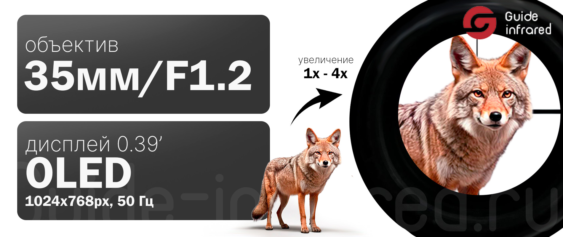 Тепловизионный монокуляр Guide TE211 (256х192px, ø10мм)