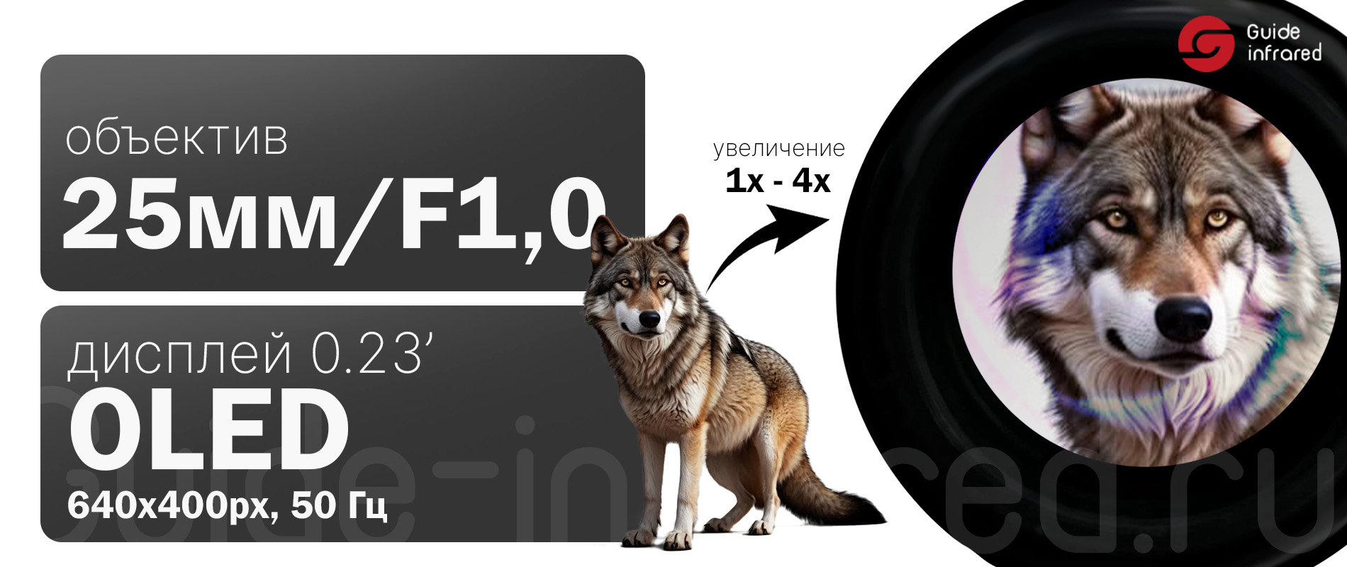 Тепловизионный монокуляр Guide TE211 (256х192px, ø10мм)